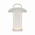 Nordlux Tischlampe Mirano Metall und Glas Beige 3W 150lm - 830 Warmweiß | 3-Stufen Dimmbar
