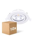 Mehrfachpackung 10x Noxion LED Schwenkbar Slim Spot Weiß Rund 6W 350lm 60D - 920-930 Dim To Warm | 85mm - IP54 - Dimmbar - Höchste Farbwiedergabe